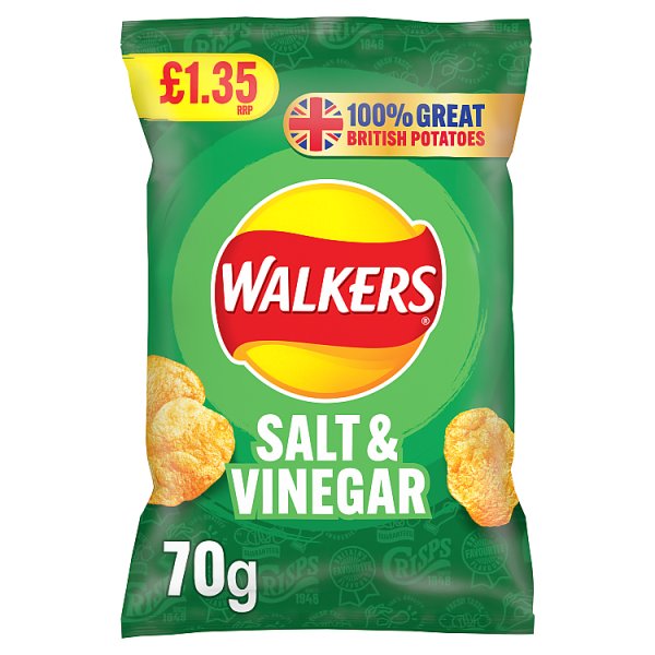 Walkers Crisps Salt & Vinegar 70g