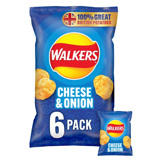 Walkers Crisps 6 pack Cheese & Onion